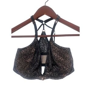 Victoria Secret Very Sexy Unlined Plunge Bra  Black Size 32DDD Black Tan Defect